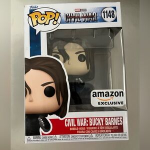 Funko Bucky Barnes Pop! Figure - Black Outfit, Brown Hair